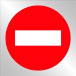 Pz. Señal JG en bolsa de plástico Dirección prohibida 70×70 cm