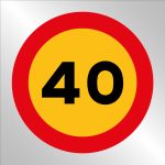 Pz. Señal JG en bolsa de plástico Velocidad máxima 40 km/h 70×70 cm