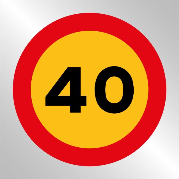 Pz. Señal JG en bolsa de plástico Velocidad máxima 40 km/h 70x70 cm