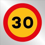 Pz. Señal JG en bolsa de plástico Velocidad máxima 30 km/h 70×70 cm