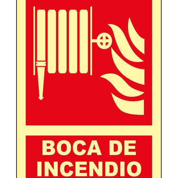 Pz. Señal JG Fotoluminiscente Clase B Boca incendio A4