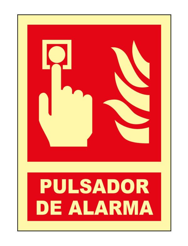 Pc. JG photoluminescent sign Class B Fire alarm call point A4