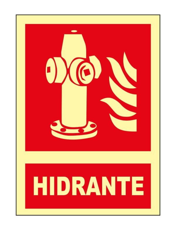 Pz. Señal JG Fotoluminiscente Clase B Hidrante A4