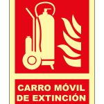 Pz. Señal JG Fotoluminiscente Clase B Carro móvil de extinción A4