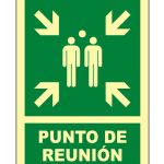 Pz. Señal JG Fotoluminiscente Clase B Punto de reunión A4