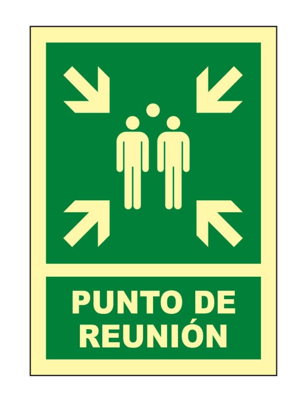 Pz. Señal JG Fotoluminiscente Clase B Punto de reunión A4