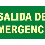 Pz. Señal JG Fotoluminiscente Clase B Salida de emergencia 320x160mm