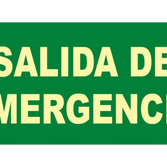 Pz. Señal JG Fotoluminiscente Clase B Salida de emergencia 320x160mm