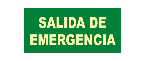 Pz. Señal JG Fotoluminiscente Clase B Salida de emergencia 320x160mm