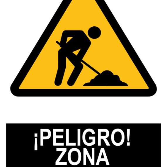 Pz. Señal JG Peligro zona de obras 30x40 cm