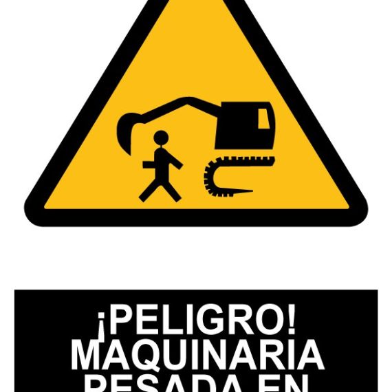 Pz. Señal JG Peligro maquinaria pesada en movimiento 30x40 cm