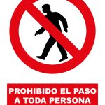 Pz. Señal JG Prohibido el paso a toda persona ajena a la obra 30×40 cm