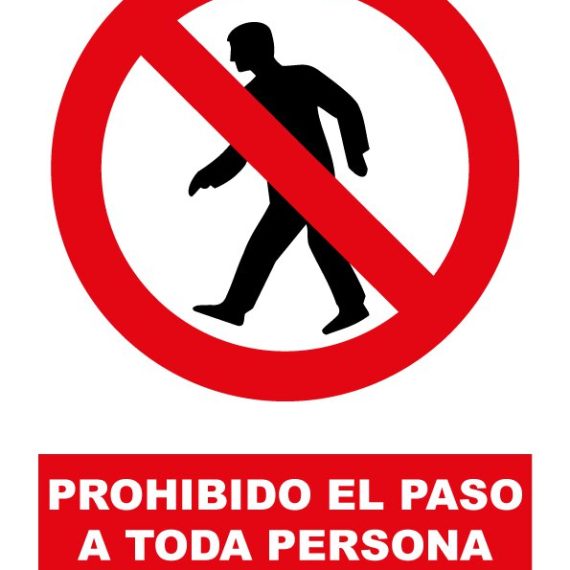Pz. Señal JG Prohibido el paso a toda persona ajena a la obra 30x40 cm