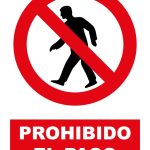 Pz. Señal JG Prohibido el paso 30×40 cm