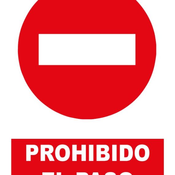 Pz. Señal JG Prohibido el paso/Dirección prohibida 30x40 cm
