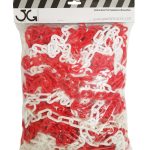Pz. Bolsa de 25m cadena de 8mm JG Rojo y blanco