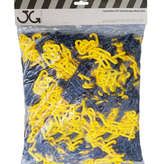 Pz. Bolsa de 25m cadena de 8mm JG Amarillo y negro