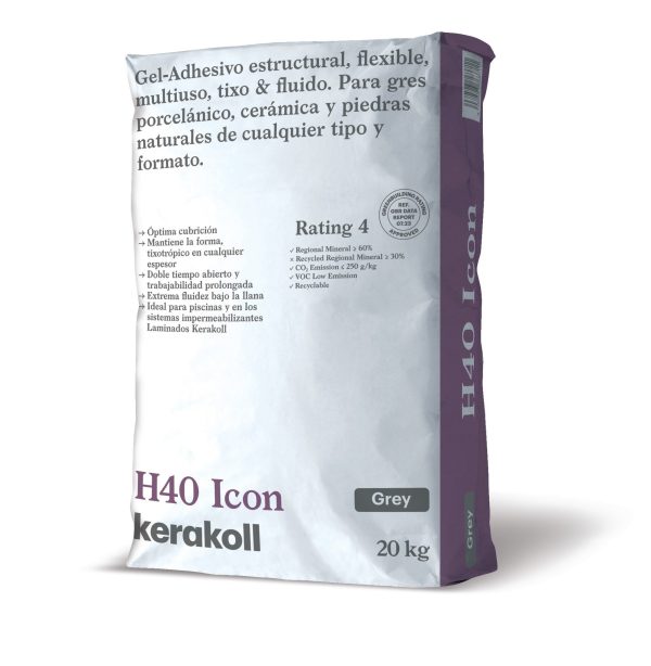 Sack Flexibler zementärer Gel-Kleber Kerakoll H40 Icon Grau ref. 76371