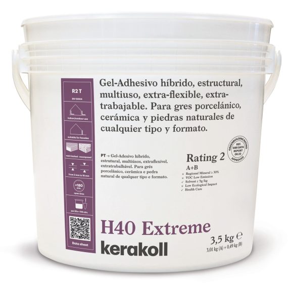 Cubo Mortero cola Gel Kerakoll H40 extreme blanco 3.5kg. (K15523)