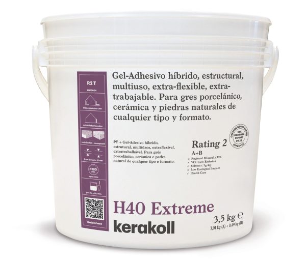 Bucket Gel adhesive mortar Kerakoll H40 extreme white 3.5kg. (K15523)