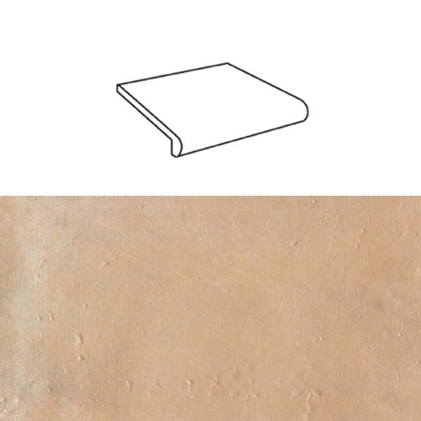 Pc. Natucer curved stair tread 36x33/4 g18 cotto nature cerdeña C1