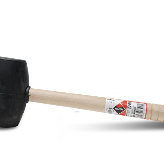 St. Rubi Ref.65905 Gummihammer schwarz flache Bahnen 500 gr.