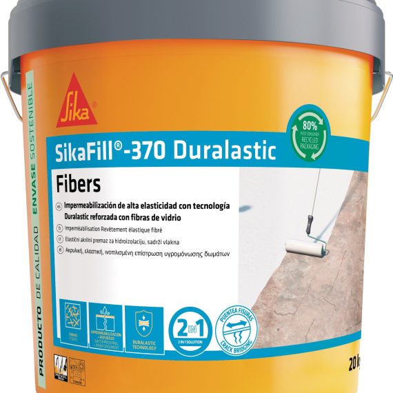 Bote Sika impermeabilizante SikaFill 370 Fibras Gris 20kg