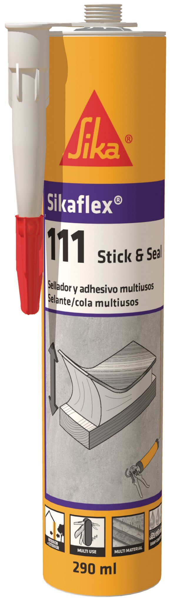 Cartucho Sikaflex 111 adhesivo y sellador negro