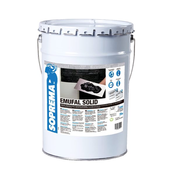 Bote Soprema emulsión asfáltica en frío emufal solid 5kg (114176)