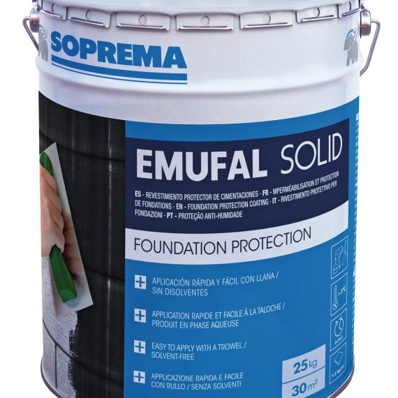 Bote Soprema emulsión asfáltica en frío emufal solid 25kg (114178)