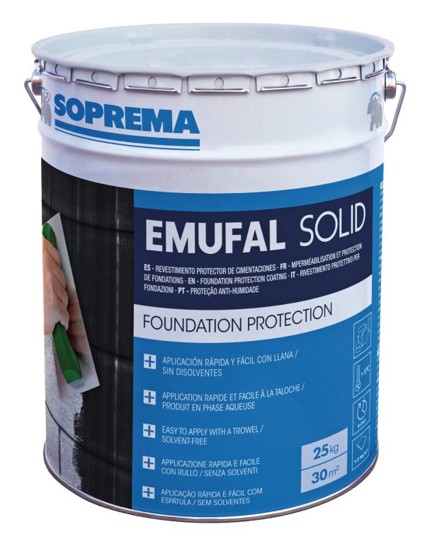 Tub Soprema cold-applied asphalt emulsion emufal solid 25kg (114178)