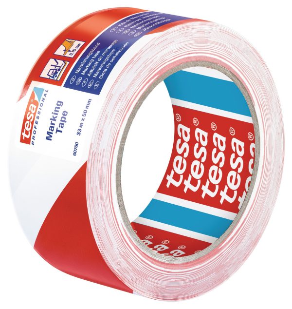 Ud. Tesa 60760 Cinta adhesiva senyalització PVC 33mx50mm vermella/blanca 60760-00088-16