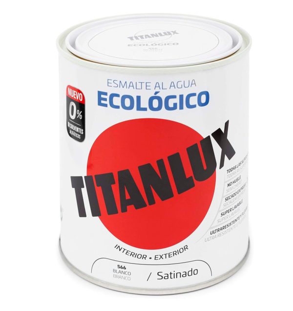 Dose Titanlux Eco-Lack auf Wasserbasis seidenglänzend weiß 750ml