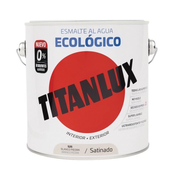 Bote Titanlux esmalte al agua eco satinado blanco 2.5 L