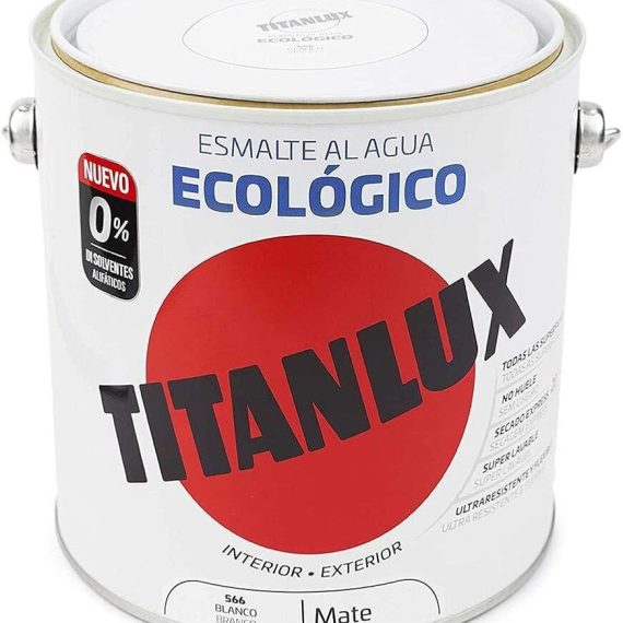 Bote Titanlux esmalte al agua eco mate blanco 2.5 L