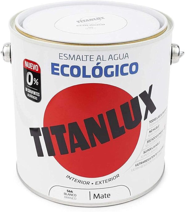 Pot Titanlux esmalt a l'aigua eco mat blanc 2.5 L
