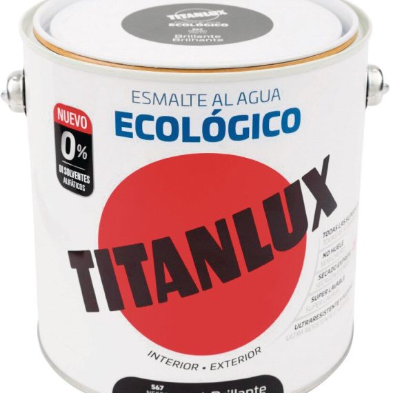 Bote Titanlux esmalte al agua eco brillante negro 2.5 L
