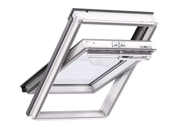 Ventana madera con recubrimiento PU blanco giratoria manual 55x98cm (GGU CK04 0070)
