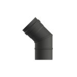 Pz.Exojo Codo 45º Vitrificado Negro Mate para pellet