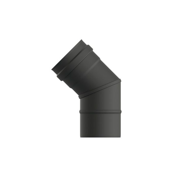 Pz.Exojo Codo 45º Vitrificado Negro Mate para pellet