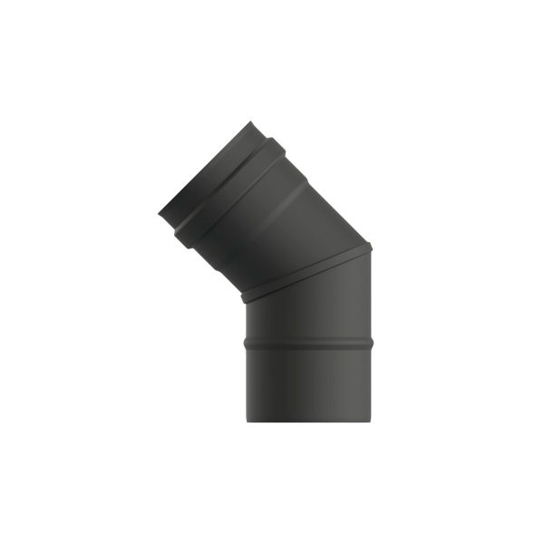Pz.Exojo Codo 45º Vitrificado Negro Mate para pellet