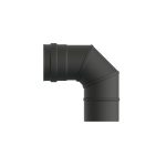 Pz.Exojo Codo 90º Vitrificado Negro Mate para pellet