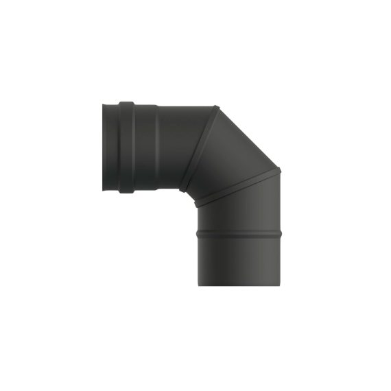 Pz.Exojo Codo 90º Vitrificado Negro Mate para pellet