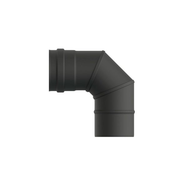 Pc.Exojo 90º Bend Vitrified Matt Black for pellet