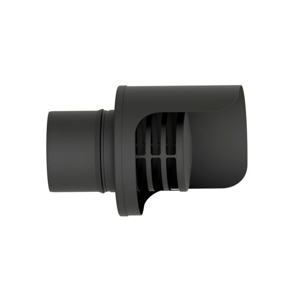 Ud.Exojo Terminal Antipluja Horitzontal Vitrificat Negre Mat per a pellet