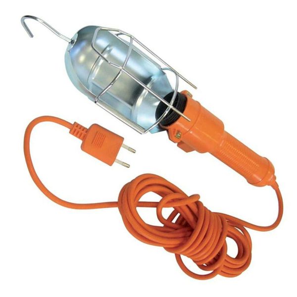 Ud. Làmpada portàtil amb ganxo. gàbia protectora. rosca E-27 i interruptor 60w amb cable 5m
