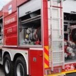 Echipaj ISU Sibiu la locul unui incendiu de vegetație lângă Poplaca