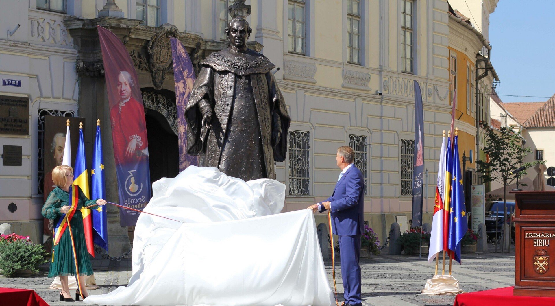 Dezvelirea statuii baronului Samuel von Brukenthal  of  scaled