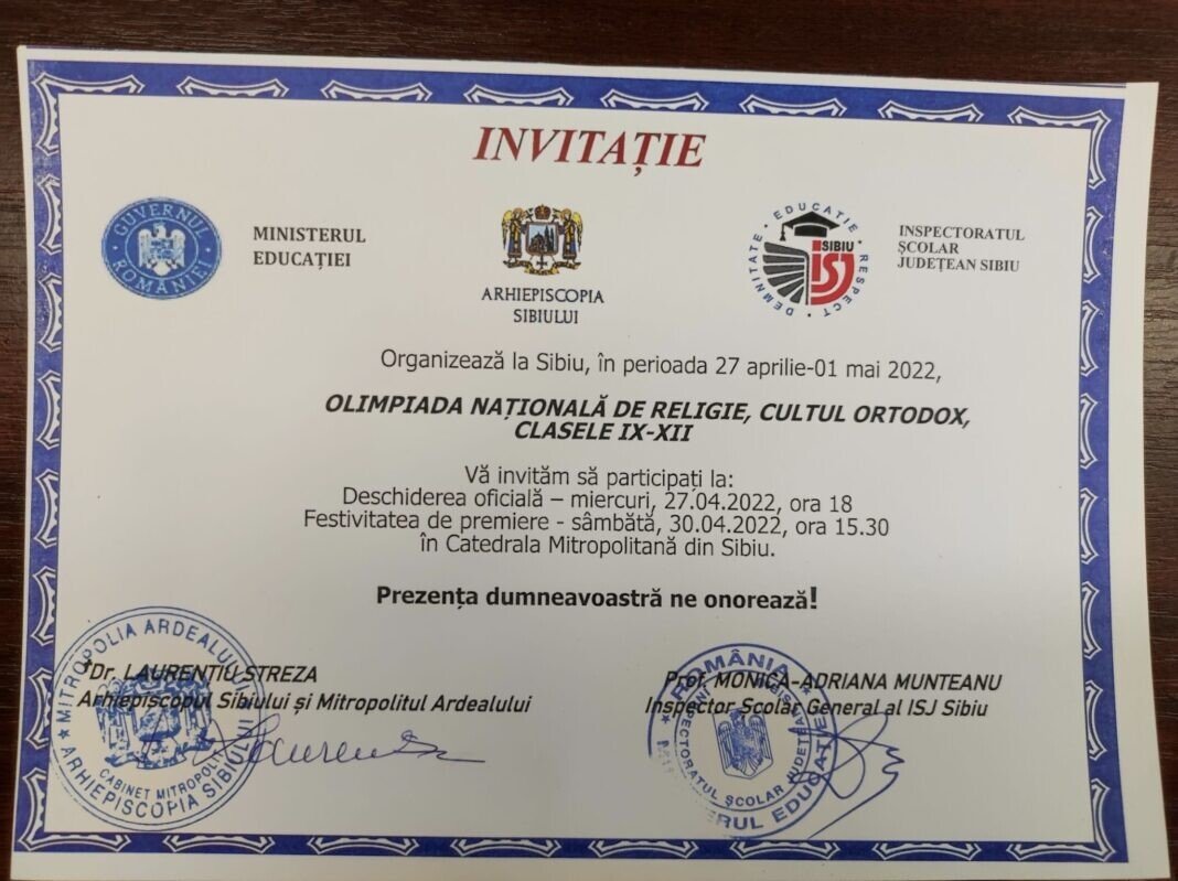 olimpiada nationala de religie