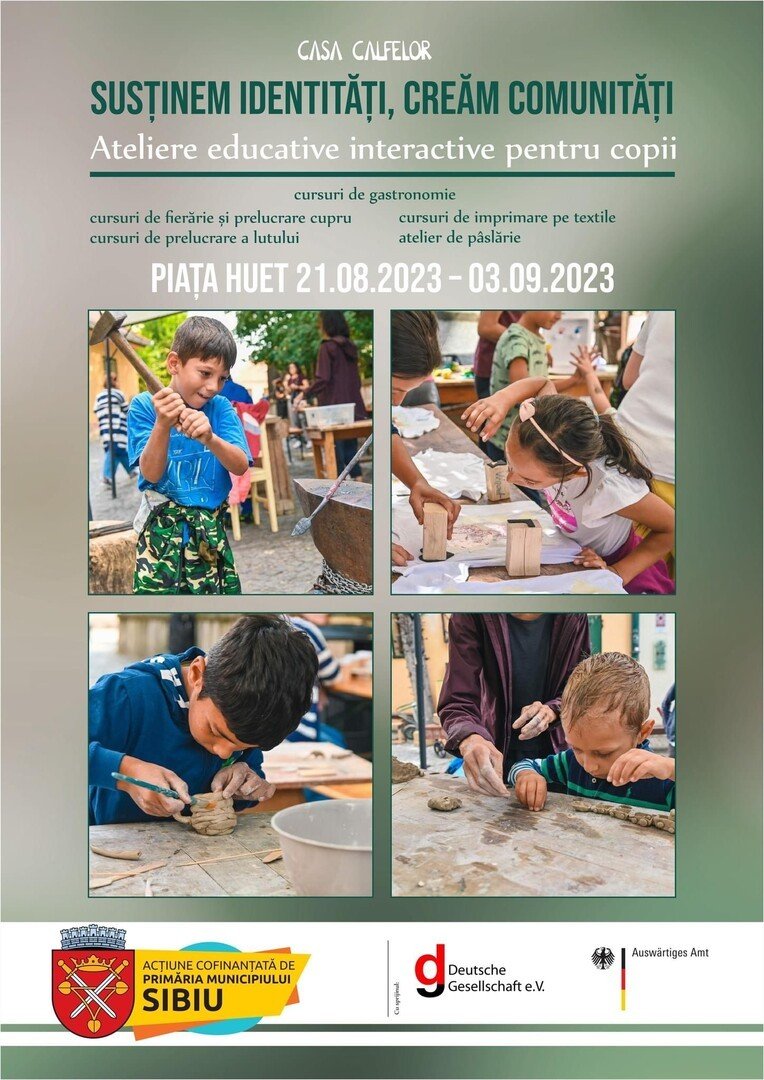 Ateliere educative dedicate copiilor, în Piața Huet din Sibiu